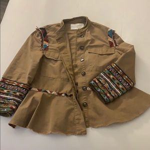 Zara beaded &embroidered peplum jacket topper